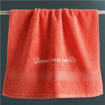 Drap de bain personnalisé 70x140 - rose corail