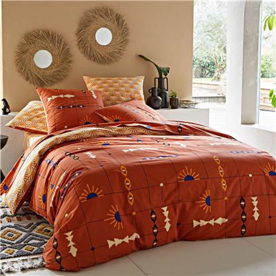 Housse de couette 260x240 - orange terracotta