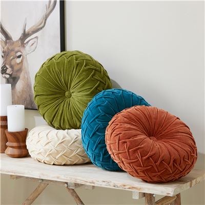 Coussin Rond 35 ø  x h10 - rouge tomette