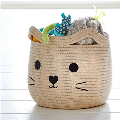 Panier de rangement chat - beige ficelle