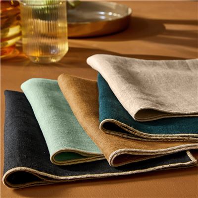 Serviette de table 40x40 lot de 3 - bleu de prusse