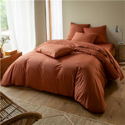 Housse de couette 140x200 - orange terracotta