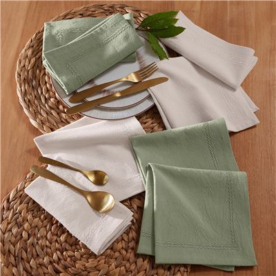 Serviette de table 40x40 Lot de 4 - vert sauge