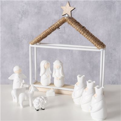 Crèche h18cm - blanc