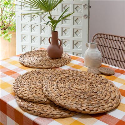 Lot de 4 dessous d'assiettes - naturel