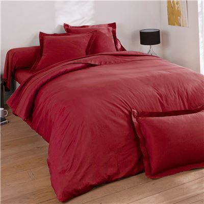 Housse de couette 140x200 - rouge grenade