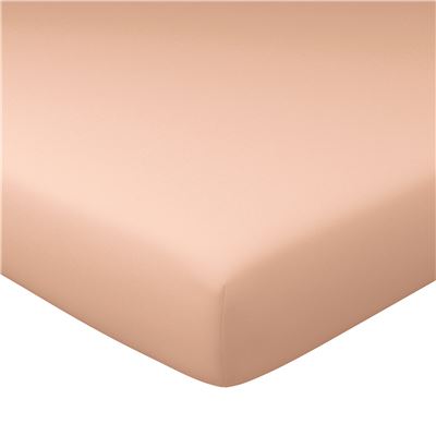 Drap-housse grand bonnet 90x190x32 - rose nude